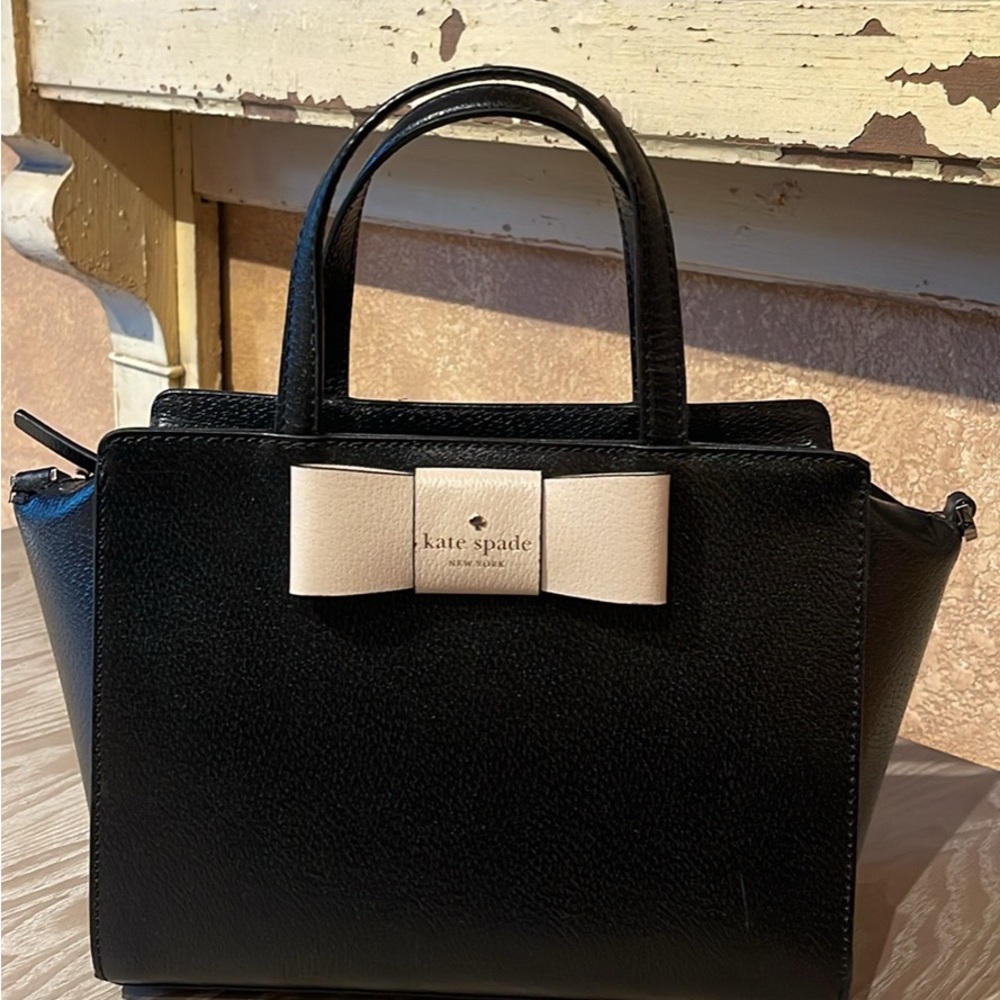 Kate Spade Black and Cream Bow Satchel